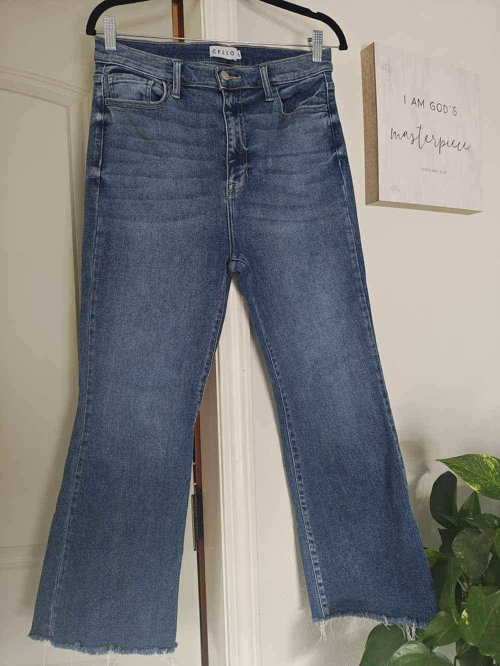 Cello High-Rise Wide Leg Jeans in Medium Blue Wash